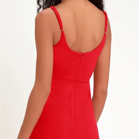 LULU'S RED FLOUNCE DRESS - Picture 3 of 5